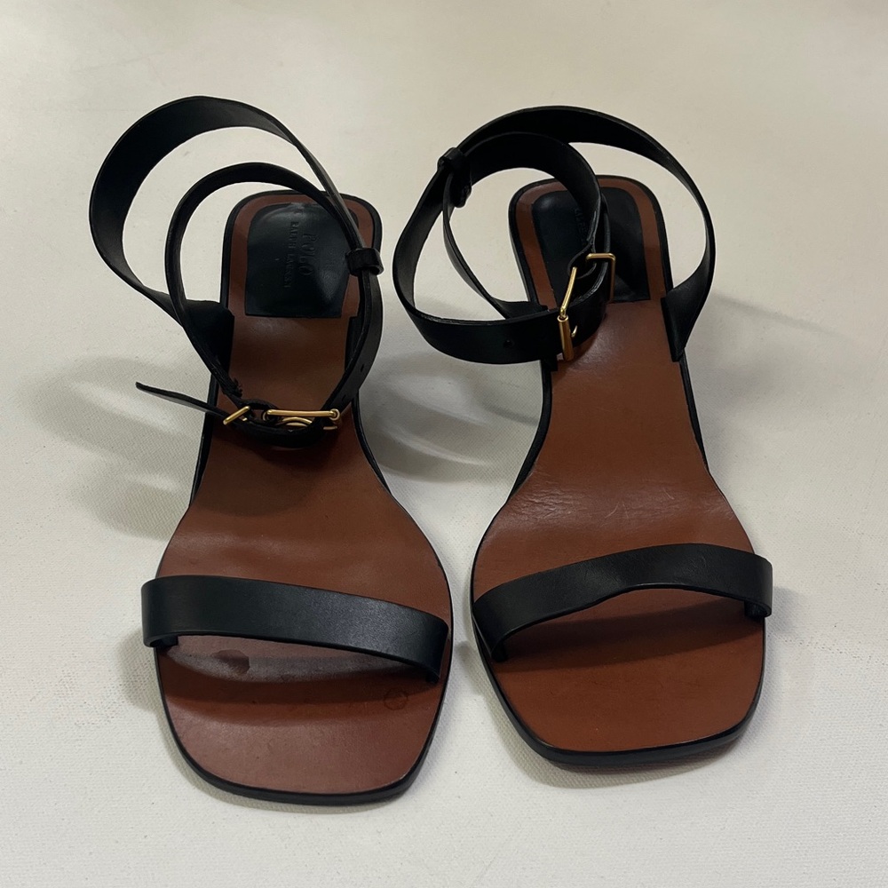 Polo by Ralph Lauren Black and Brown Sandals - Picture 1 of 6